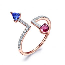 Anello Autre moi. Oro rosa, diamanti, Zaffiri