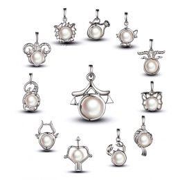 Ciondolo Zodiakku - Oro Bianco e Perla Akoya Bianca