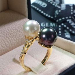 Anello Aléoutiennes - Oro Giallo, Perle Mari del Sud & Tahiti