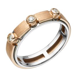 Anello per Uomo in Oro rosa e bianco, diamanti | Phède