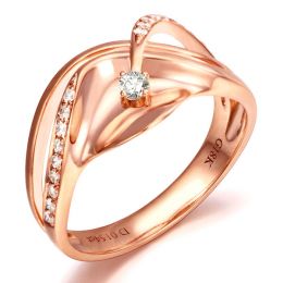 Anello Donna - Oro rosa 3.95gr - Diamanti 0.154ct