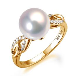 Anello Couple Danseur - Oro Giallo 18kt, Diamanti e Perla d'Acqua Dolce