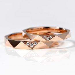 Fedi nuziali Triangulaire Coppia in Oro Rosa 18ct e Diamanti