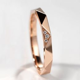 Fede nuziale de Matrimonio Triangulaire in Oro Rosa 18ct con Diamanti