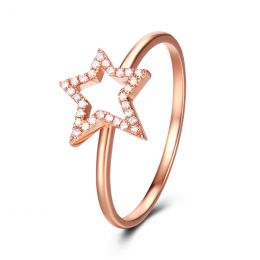 Anello Stellare - Oro Rosa & Diamanti