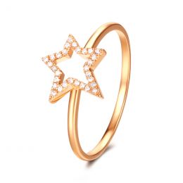 Anello Stellare - Oro Giallo & Diamanti