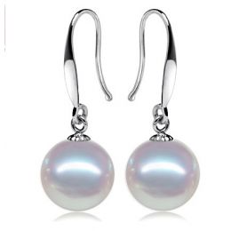 Orecchini Pendenti Crystal Kay - Perle Akoya Bianche 7/7.5mm AAA - Gancetti Oro Bianco