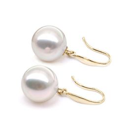 Orecchini Pendenti Lia - Perle Akoya Bianche 7.5/8mm AAA - Gancetti Oro Giallo