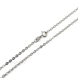 Catena maglia forzatina in oro bianco 18cts, 20cm,  0,7g