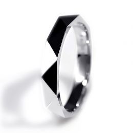 Anello Uomo Triangulaire - Oro Bianco Finitura Lucida