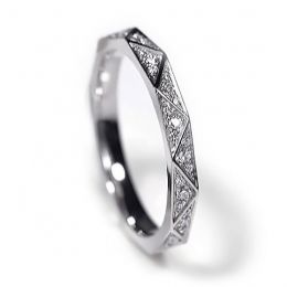 Veretta a 3/4 di Giro Triangulaire - Oro Bianco & Diamanti