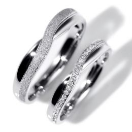 Fedi Nuziali Coppia Golden River - Platino