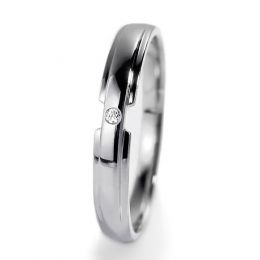 Fede Nuziale Uomo Jack - Platino & Diamante