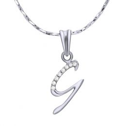 Ciondolo chiffre 9 - Oro bianco 18kt - Diamanti 0.016ct