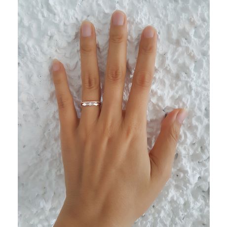 Fede Nuziale da Donna Abba - Oro Bianco e Giallo