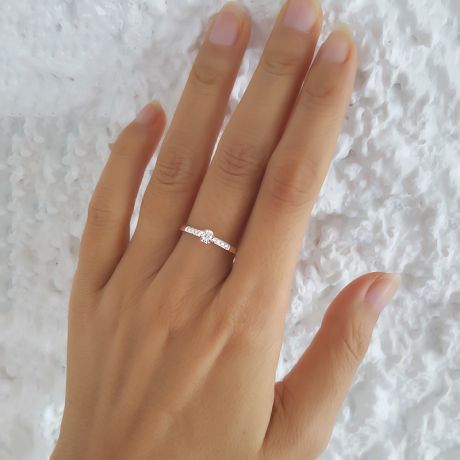 Anello Solitario Composto Portami - Platino & Diamanti | Gemperles