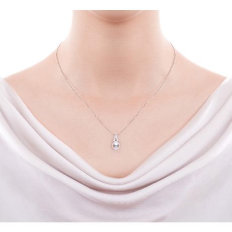 Parure Michiko - Oro Bianco, Diamanti & Perle Akoya