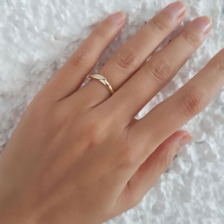 Fede Nuziale Charlotte per Donna - Oro Giallo e Diamanti