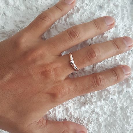 Fede Nuziale Yvan da Uomo - Oro Bianco, Diamante