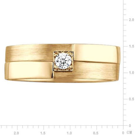 Anello Uomo. Oro giallo lucidato / spazzolato. Diamante 0.105ct | Edgar