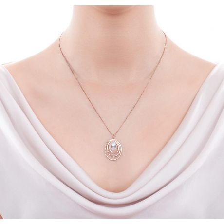 Parure Kaneo. Oro Rosa, Perle Akoya e Diamanti