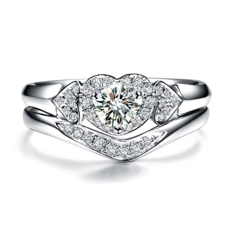 Fede Ondulata Élysée - Platino & Diamanti Incastonati | Gemperles