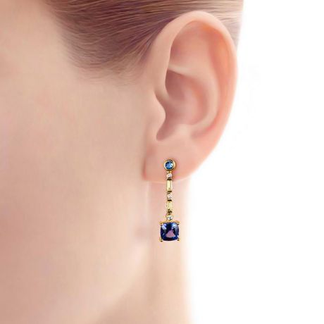 Orecchino Élisabeth Ière - Zaffiro, diamante & Oro giallo