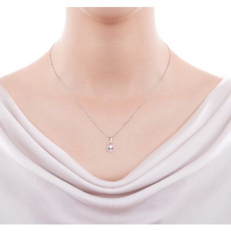 Ciondolo e Orecchini Itsuka - Parure Oro Bianco & Perle Akoya