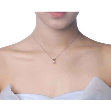 Ciondolo Péridoshima Mon Amour - Oro Bianco, Diamanti e Perla Akoya