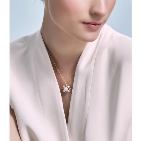 Ciondolo Voyage stellaire I Perla Akoya Oro giallo Diamanti