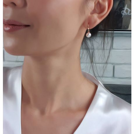 Orecchini Pendenti Hiroko - Perle Akoya Bianche 7/7.5mm AAA - Gancetti Oro Giallo