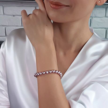 Braccialetto Palazzo  - Perle d'Acqua Dolce Lavanda/Viola - 7.5/8mm, AAA