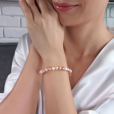 Braccialetto perle acqua dolce multicolore - 6.5/7mm, AAA