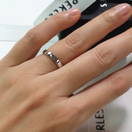 Fede Nuziale Donna Love for Ever - Oro Bianco e Diamante VS/G