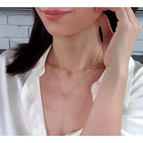 Ciondolo chiffre 2 - Oro rosa 18cts - Diamanti 0.055ct