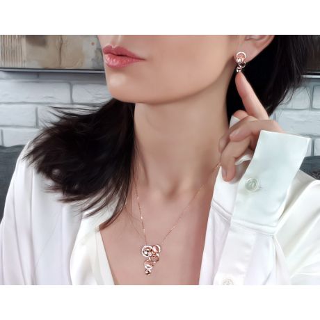 Orecchini Antioco - Pendenti da Donna in Oro Rosa e Diamanti