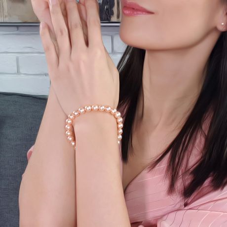 Braccialetto Toscarini  - Perle d'Acqua Dolce Rosa - 7.5/8mm, AAA