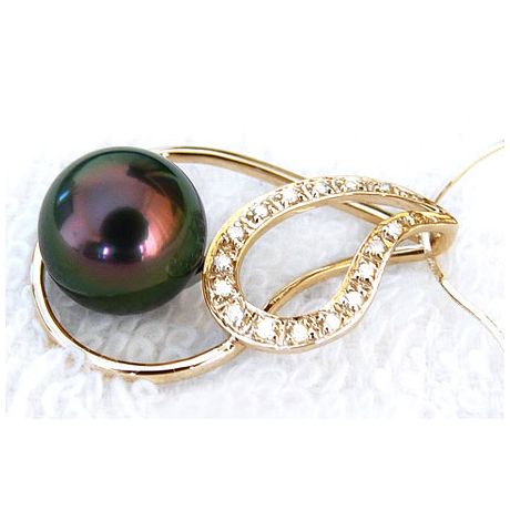 Ciondolo Goccia Alara - Oro Giallo & Perla di Tahiti Nera