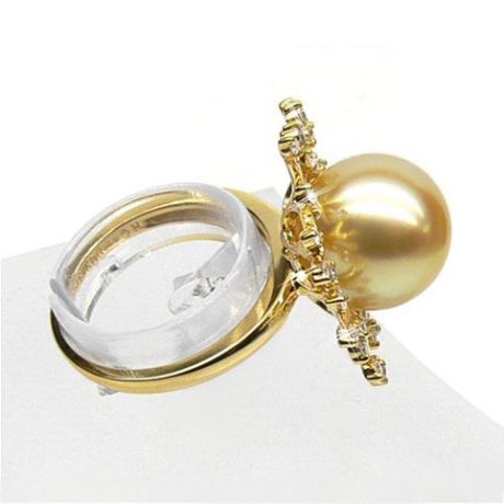 Anello Coraline - Perla dei Mari del Sud Dorata e Oro Giallo