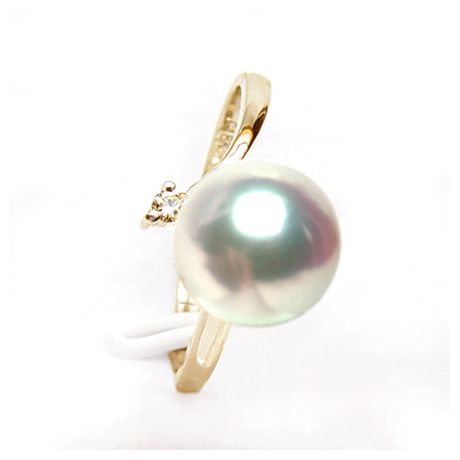 Anello Ran - Oro Giallo, Diamanti e Perla Akoya