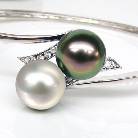 Braccialetto Pirae - Oro Bianco, Perle Tahiti e Australia