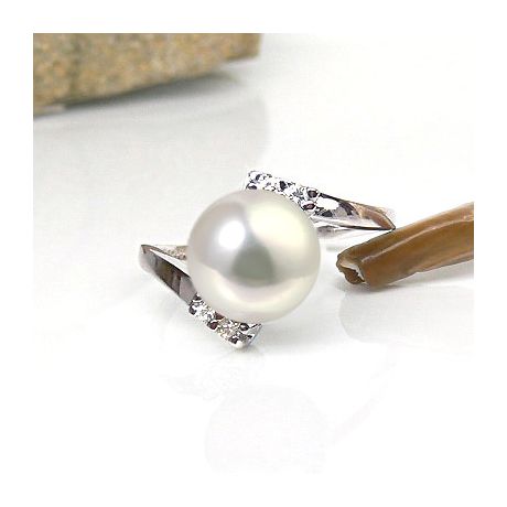 Anello Cyrano - Oro Bianco 18kt e Perla d'Acqua Dolce