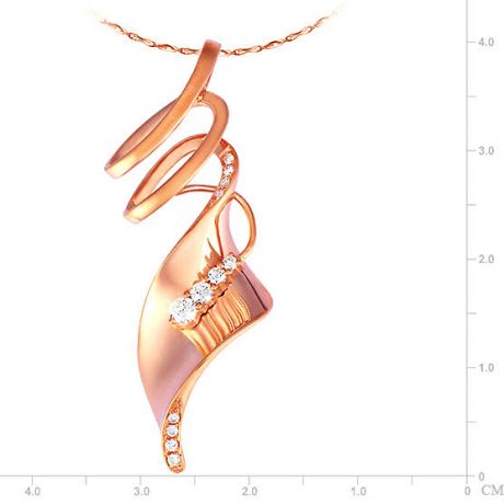 Ciondolo - Oro rosa 3.90gr - Diamanti 0.140ct