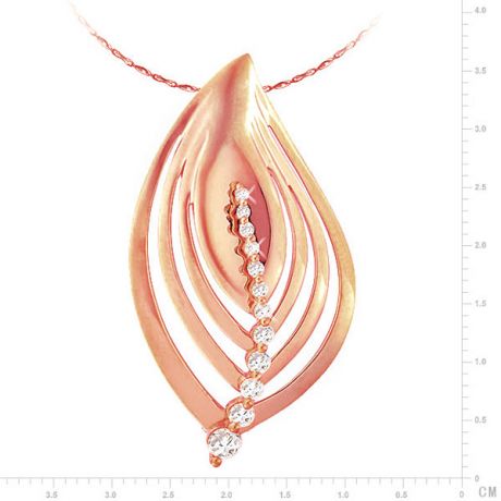 Ciondolo - Oro rosa 4.14gr - Diamanti 0,290ct