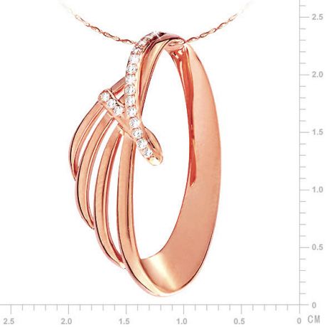Ciondolo - Oro rosa 2.84gr - Diamanti 0.09ct