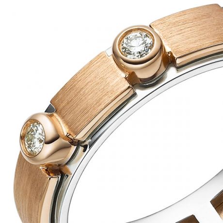 Anello per Uomo in Oro rosa e bianco, diamanti | Phède