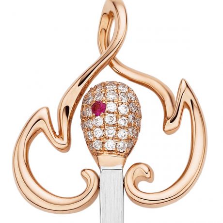 Ciondolo - Due Ori 2.47gr - Diamanti 0.110ct