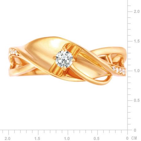 Anello Donna - Oro giallo 3.50gr - Diamanti 0.129ct