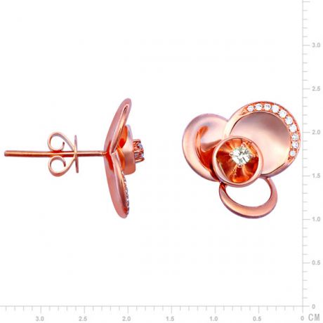 Orecchini Kythnos - Pendenti da Donna in Oro Rosa e Diamanti