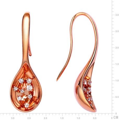 Orecchini Kimolo - Gancetti da Donna in Oro Rosa e Diamanti